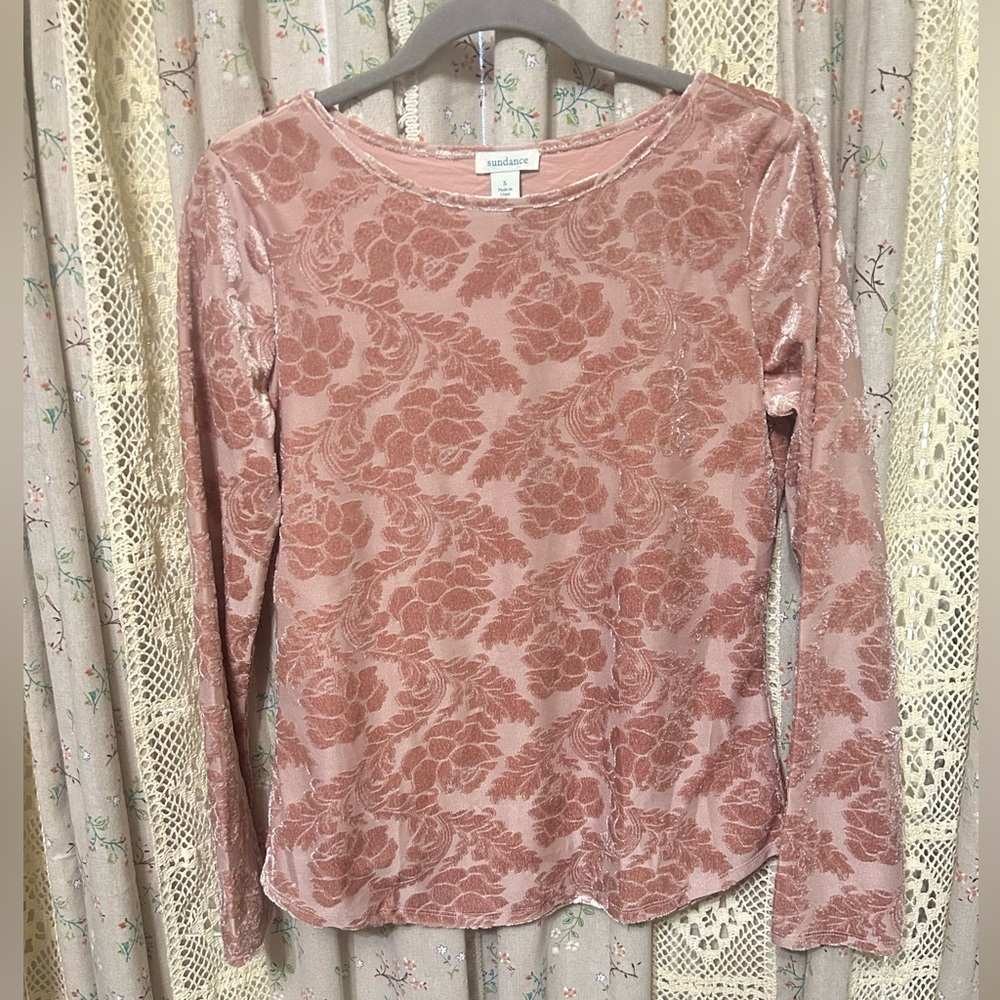 Sundance Delicate Senses Velvet Damask Top Size Small - Picture 1 of 5